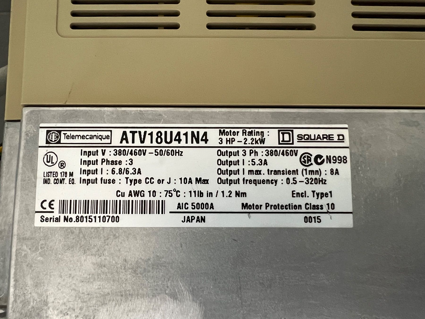 Inverter: Frequenzumrichter Altivar 18 / 2.2kW – Usato da Romanshorn venduto da DonRicardoo 1