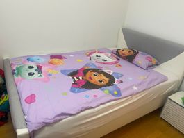 Boxspringbett 140x200 cm von XXXLutz (Weiss/Grau)