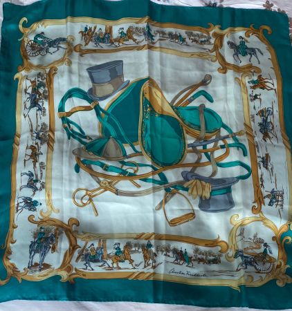 Foulard von Christian Fischbacher 100% Seide/Pferde, Kutsche