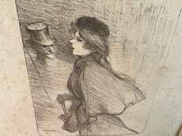 Original Zeichnung Steinlen Motiv Frau gebraucht 1886