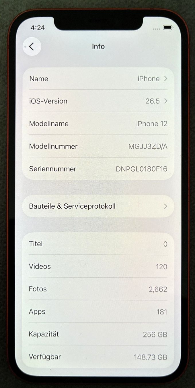 Apple Portables: Apple iPhone 12 rot, guter Zustand – D'occasion à Allschwil par fgvsandweg 3