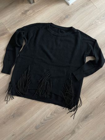 Pullover Onesize Damen, mit Fransen