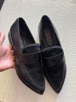 Italienische Schuhe Loafers Schwarz Echtleder Slipper Gr 38