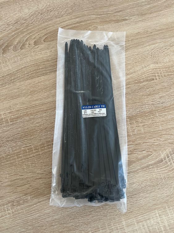 PRO POWER Kabelbinder, Wetterfest, 370 X 7,5 Mm, Schwarz, 100 Stück – Nylon 6.6, UV-beständig