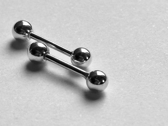 Orecchini pendenti & Orecchini a lobo: 925 Silver Double Ball studs. 2 mm size – Nuovo (secondo la descrizione) da Dübendorf venduto da S1973E