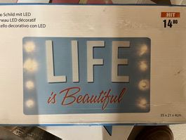 Deko schild mit led