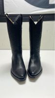 Klassische Cowboystiefel aus Leder, Grösse 36, Schwarz