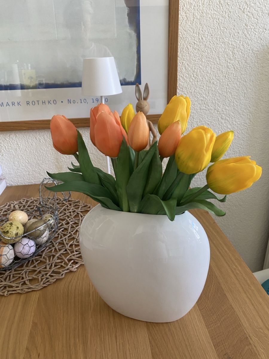 Micasa Vasi & Recipienti: Vase weiss, Blumenvase, schönes Design – Nuovo (secondo la descrizione) da Hünibach venduto da nadalila 1
