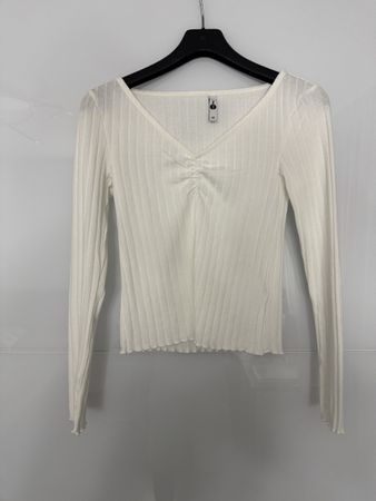 Elastisches Everme Langarmshirt Grösse XS, Weiss, gerippt