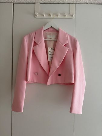 Zara Cropped Blazer rosa Grösse M neu mit Etikett