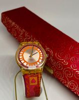 Swatch Damenuhr, Vintage 1997, Rot/Gold, Rarität (47)