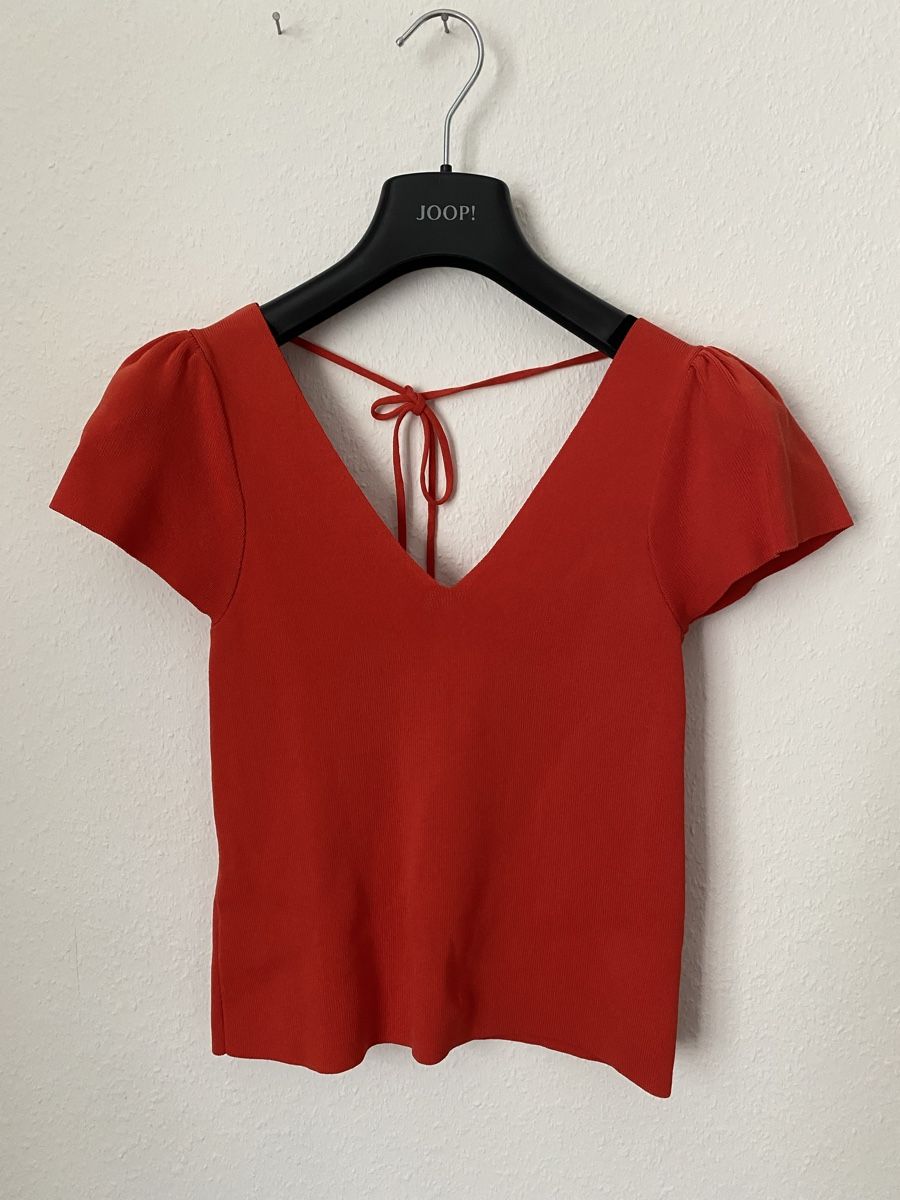 Mango Top: Mango Strick Top, Gr. XS, Orange, neuwertig – Usato da Basel venduto da amachypsy