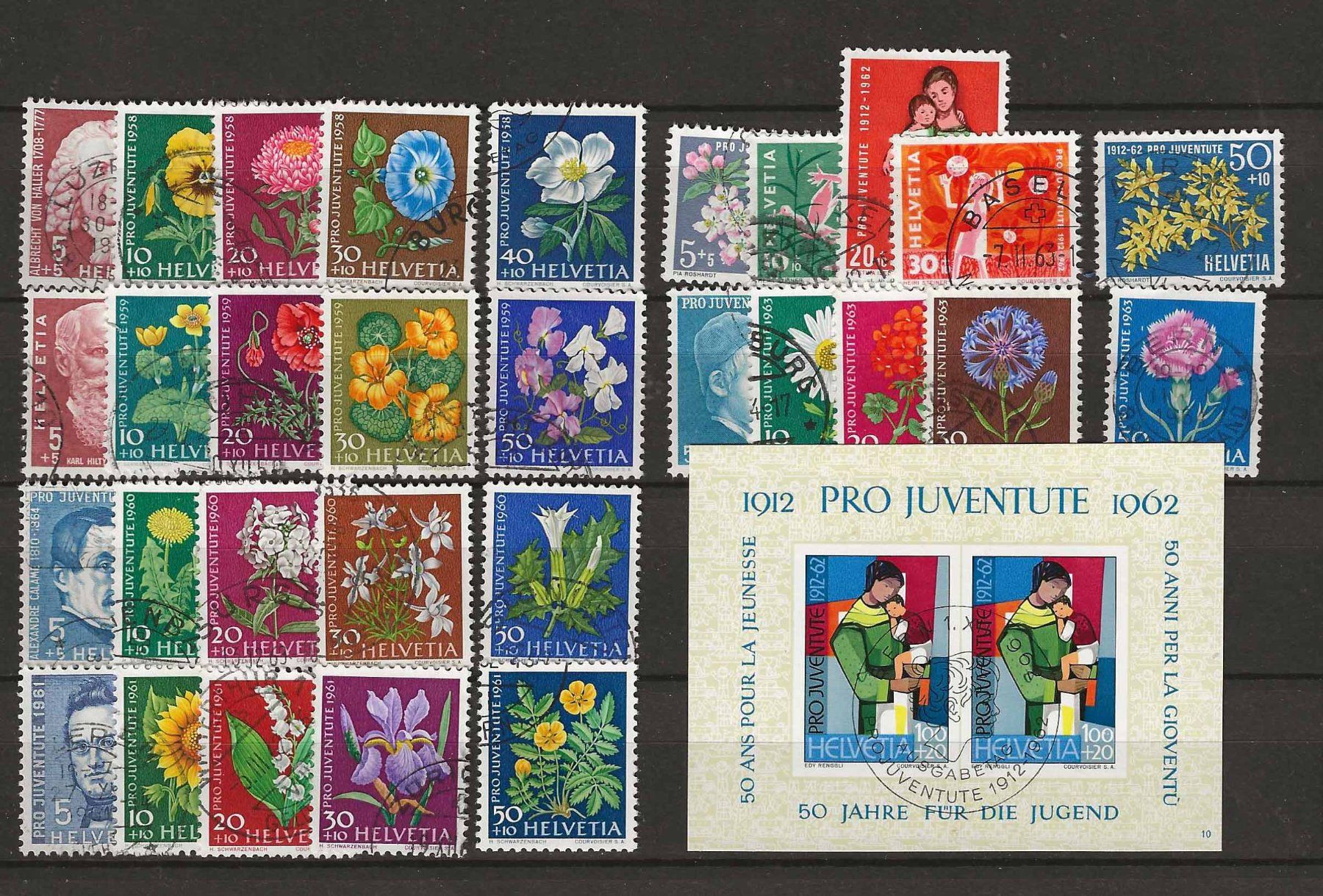 Alle Briefmarken: PJ058 - Pro Juventute 1958-1963 obl. – Gebraucht aus Trélex von Phil_Albert