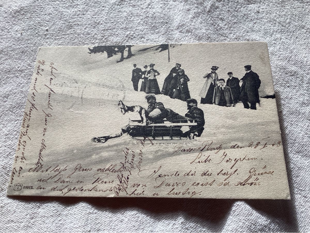Ansichtskarten: Davos bobsleigh 1903 – Gebraucht aus Luc (Ayent) von Rebouille