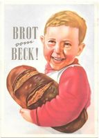 Werbekarte Brot vom Beck Text Bäckermeisterverein St. Gallen