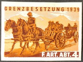 Soldatenmarke 2.WK, Feld Artillerie Abt 4, ges, Wi Art 45-2