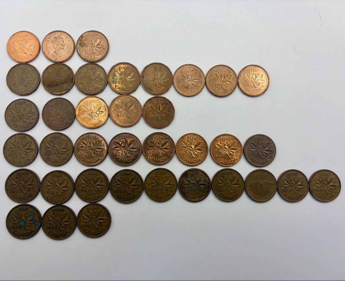 Tutti le monete: Collection de 37 pièces de 1 cent, Canada, dès 1953 – Usato da St-Maurice venduto da SPEKER