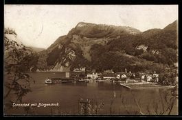 AK Stansstad, Ortsansicht mit Bürgenstock