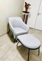 ***NEW*** Sessel & Hocker grau, B 82 x H 85 x T 76 cm (Depot