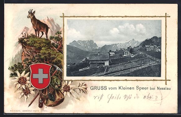 Ansichtskarten: Passepartout-Lithographie Nesslau, Klein – Gebraucht aus Berlin von bartko-reher