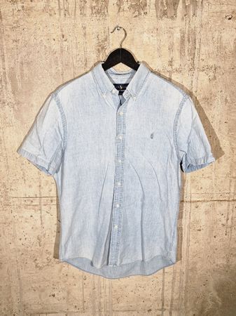 Ralph Lauren Hemd L – Slim Fit – Kurzarm – Hellblau Denim