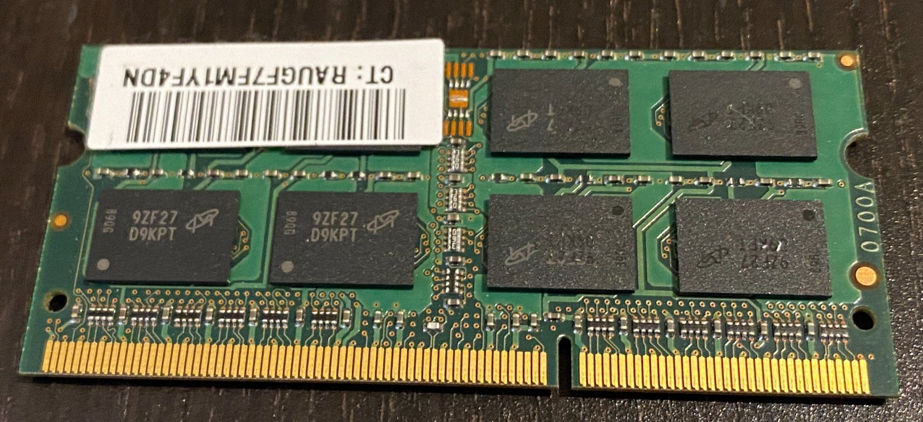 Memoria / RAM: Micron 2GB DDR3 RAM, Memory, Arbeitsspeicher, 2 Gigabyte – Usato da Winterthur venduto da YaV 2