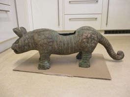 Räucher-Gefäss Vase China Tibet Kunst Asia Top-Style Hund
