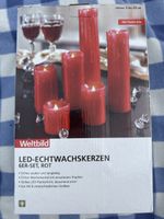 Weltbild LED-Echtwachskerzen 🕯️6er Set Rot 5-23cm