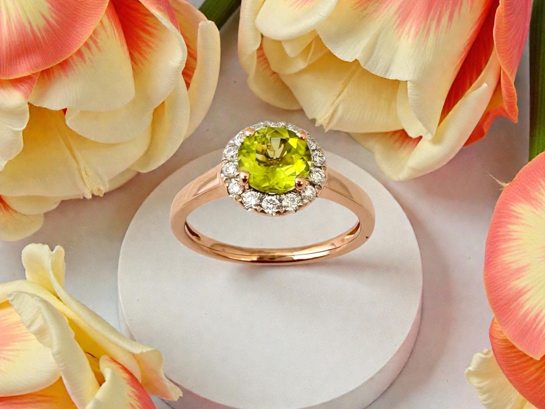 Anelli: KURZ, Peridot - Saphir - Diamant - Ring – Usato da Zuzwil SG venduto da artimmo