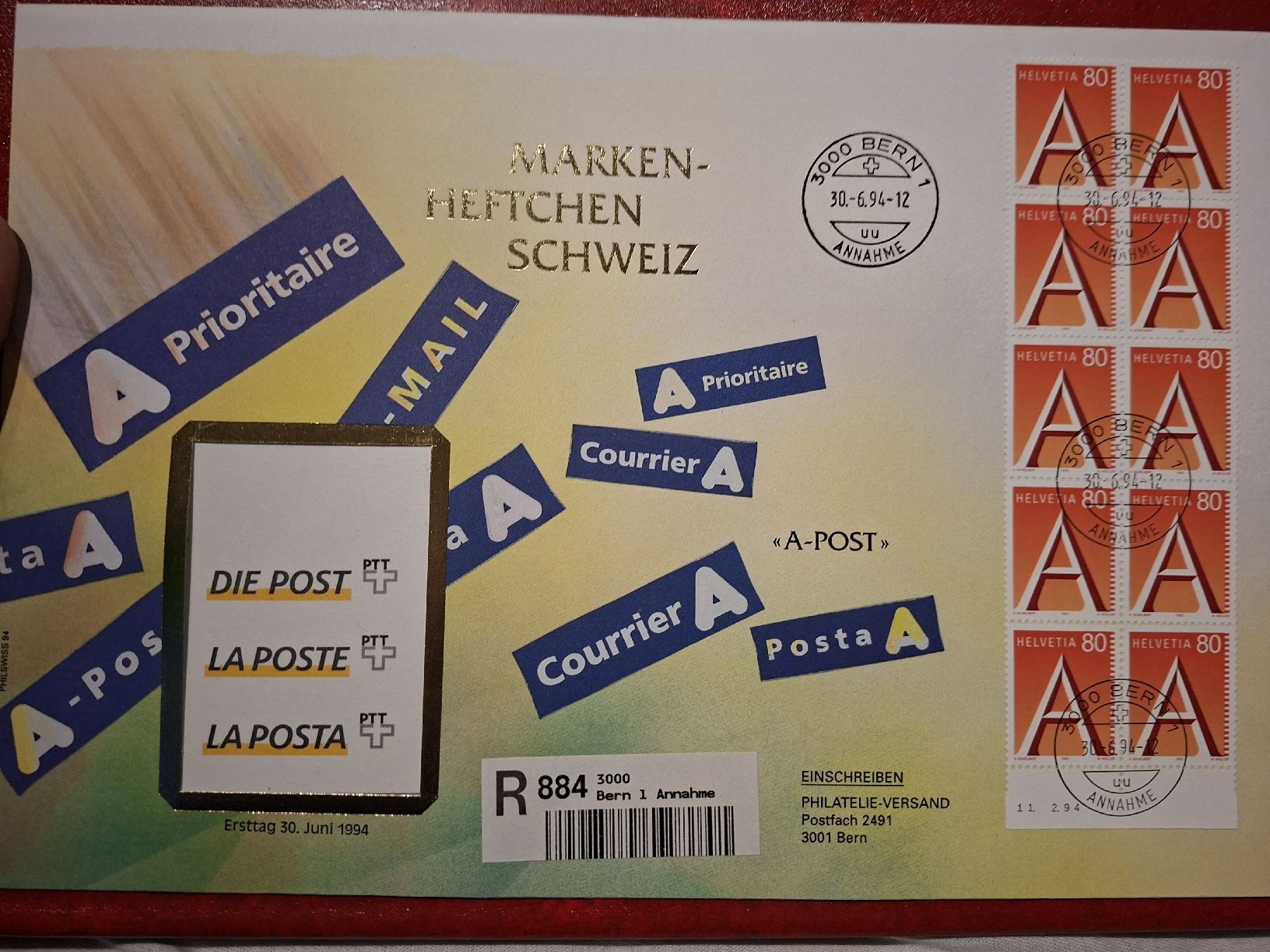 Tutti i francobolli: Marken Heft FDC 30.06.1994 – Usato da Balgach venduto da SIMEON27