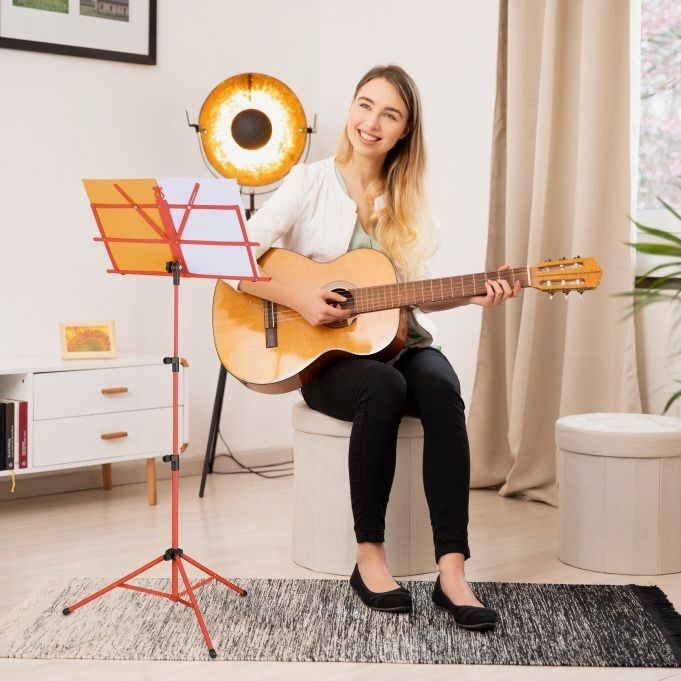 Supporti per strumenti musicali & leggii: Notenständer klappbar in rot – Nuovo e nell'imballaggio originale da Bülach venduto da SwissStoreInShop 1