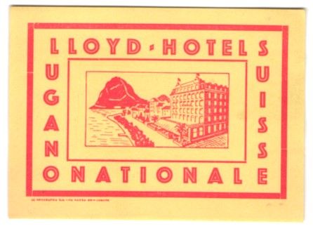 Altre raccolte & rarità: Kofferaufkleber Lugano, Das Lloyd-Hotel  – Usato da Berlin venduto da bartko-reher