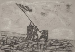 Gr. Kohle Zeichnung: Iwo Jima