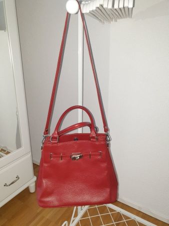 Italienische Leder Tasche,Wine Rot,Neu