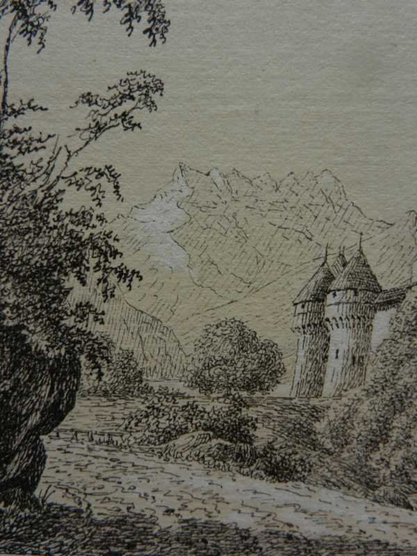 Incisioni: Chillon getönte Lithographie – Usato da Risch venduto da Rischli15 4