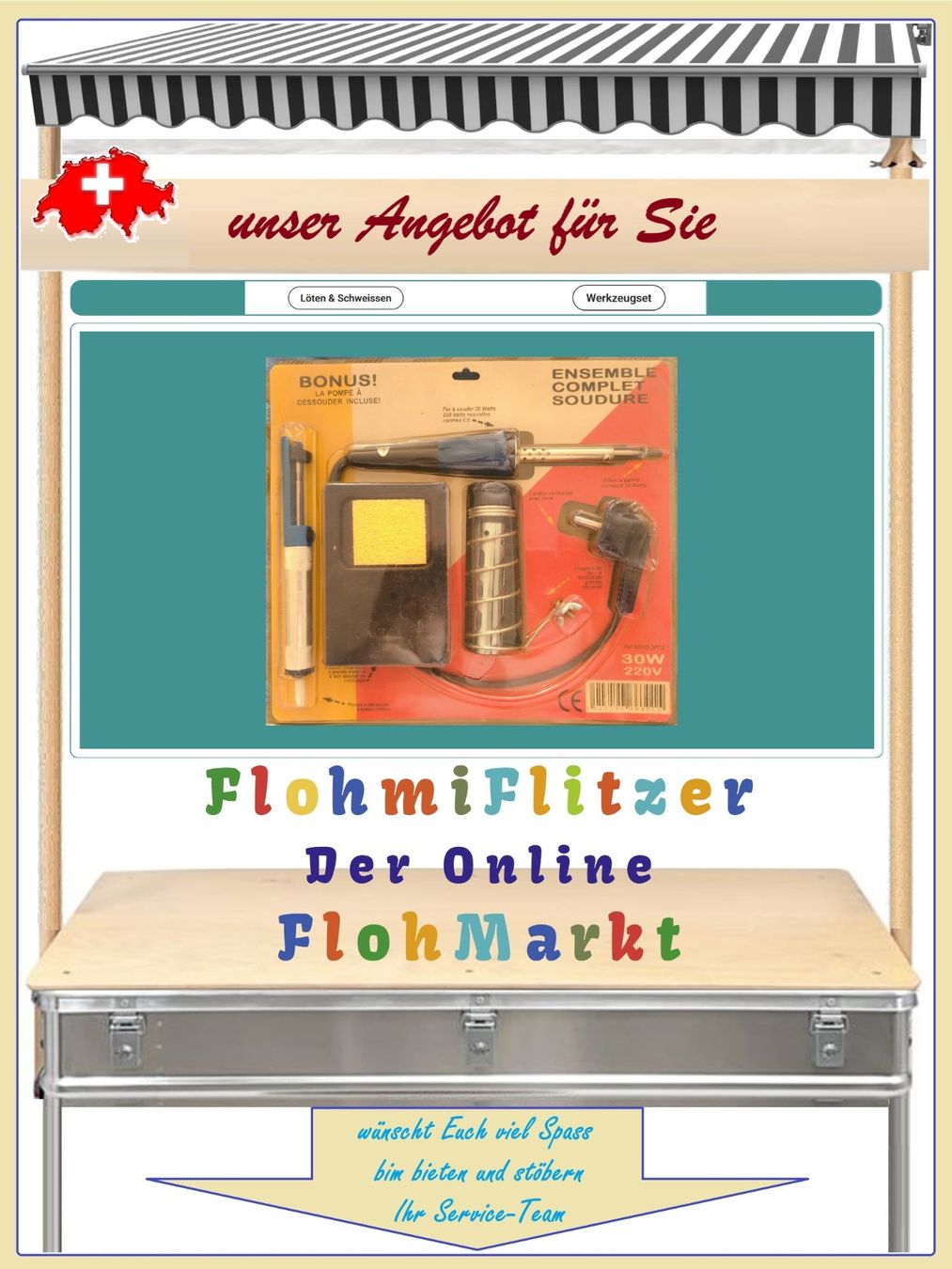 Tous les outils: • Lötkolben-Set 220V 30W – Neuf avec emballage d'origine à Münchwilen TG par FDOF_SHOP