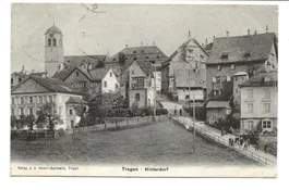 Trogen (AR) Hinterdorf - Dorfpartie mit Kirche - 1908