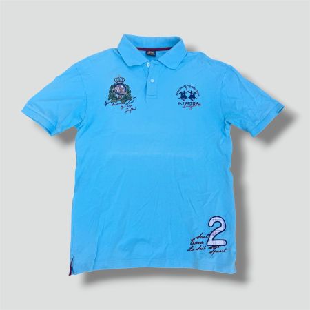 La Martina skyblue England vintage poloshirt streetwear