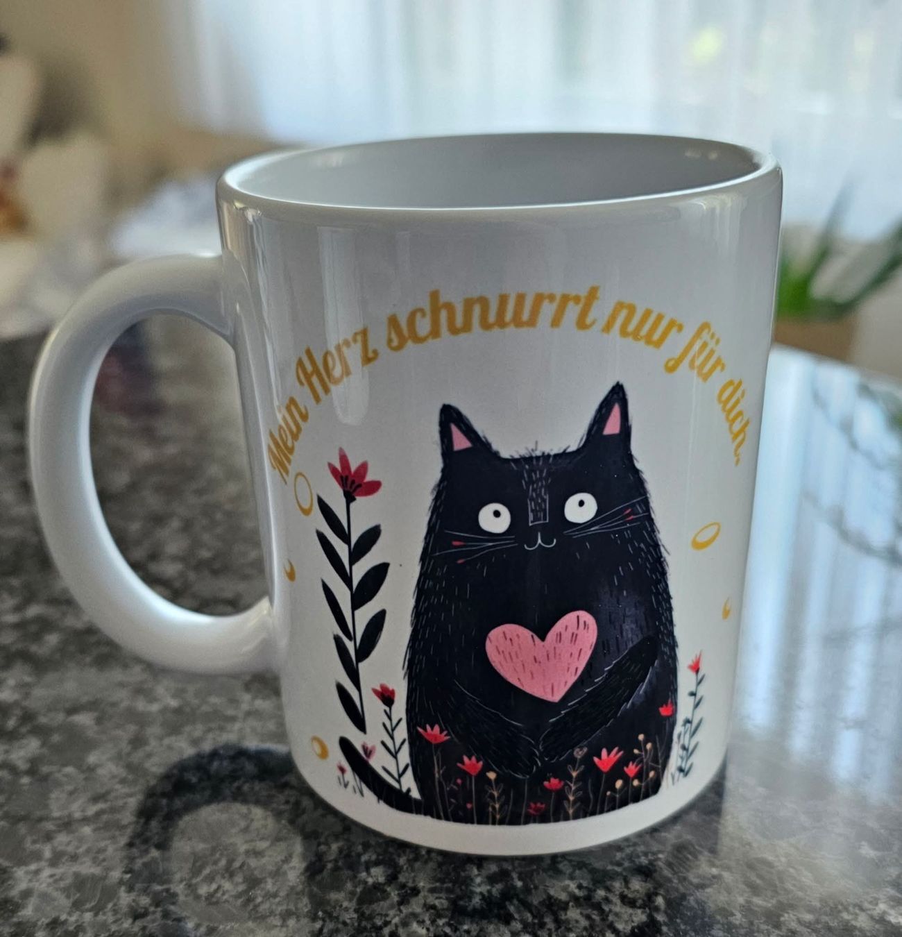 Tazze: Tasse Katze mit Herz und Spruch, Neu – Nuovo e nell'imballaggio originale da Grosshöchstetten venduto da Chaotik-Reptil 1