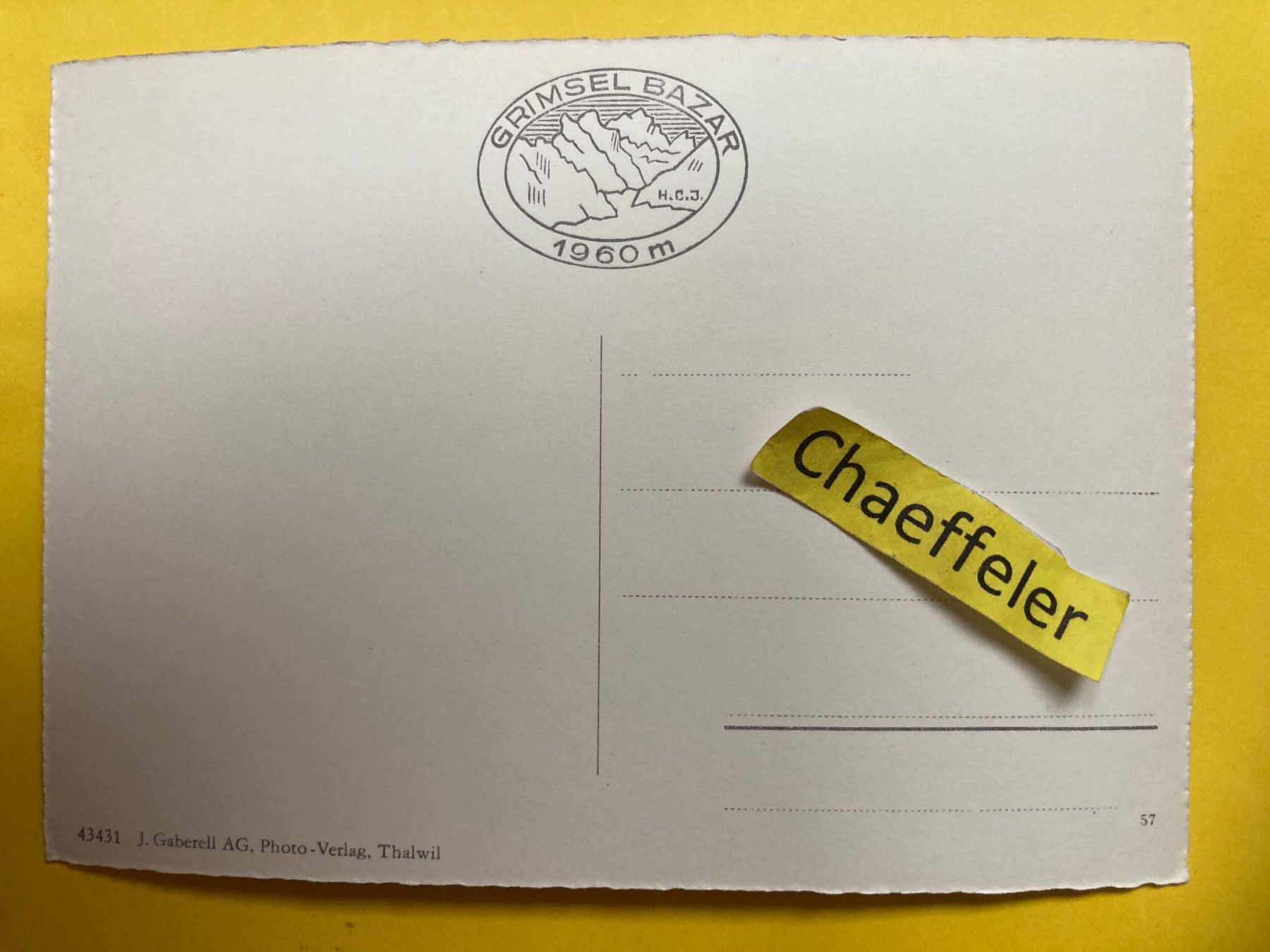 Cartoline postali: Grimselstrasse mit Räthrichboden-Staumauer – Usato da Zürich venduto da Chaeffeler 1