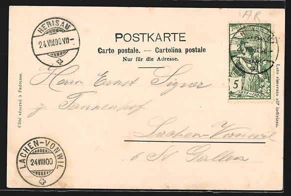 Cartoline postali: Wihlen-Herisau, Teilansicht mit Strassen – Usato da Berlin venduto da bartko-reher 1