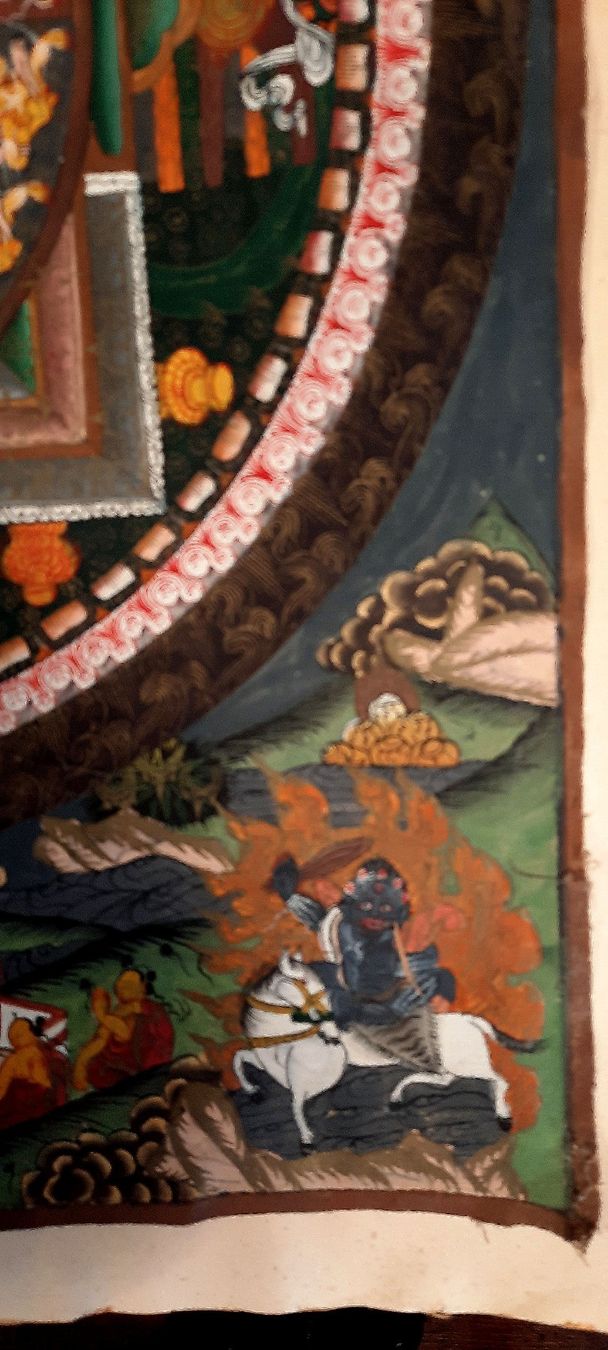 Gemälde: Antikes Thanka 39 x 55 cm – Gebraucht aus Herisau von Wisen 2