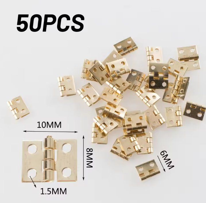 Alle Werkzeuge: 50x Mini Scharniere mit Nägeln 8x10mm Messing – Neu und originalverpackt aus Dintikon von sibru3