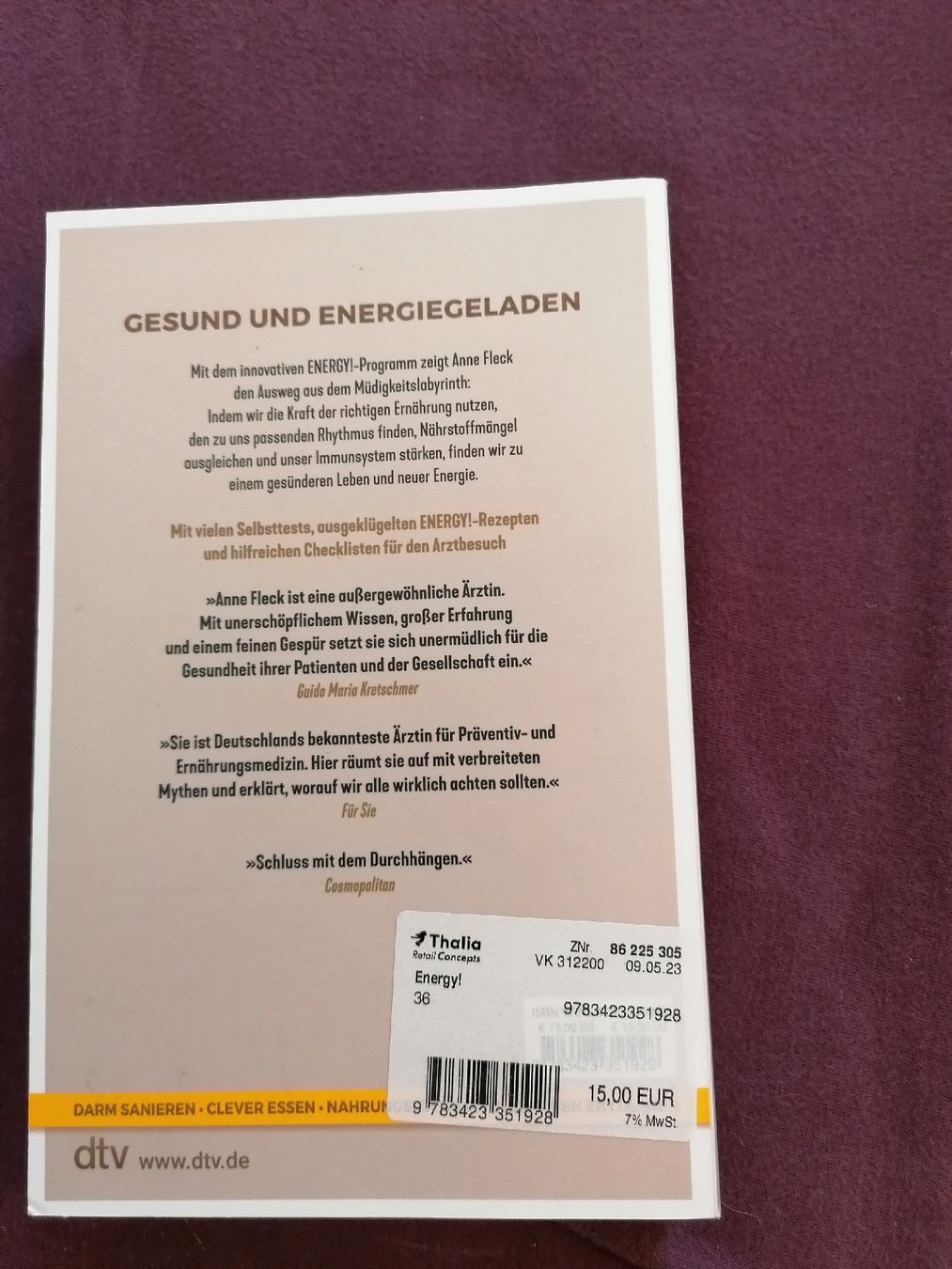 Bücher: Energy - Anne Fleck – Gebraucht aus Wahlen b. Laufen von Aweiss 1