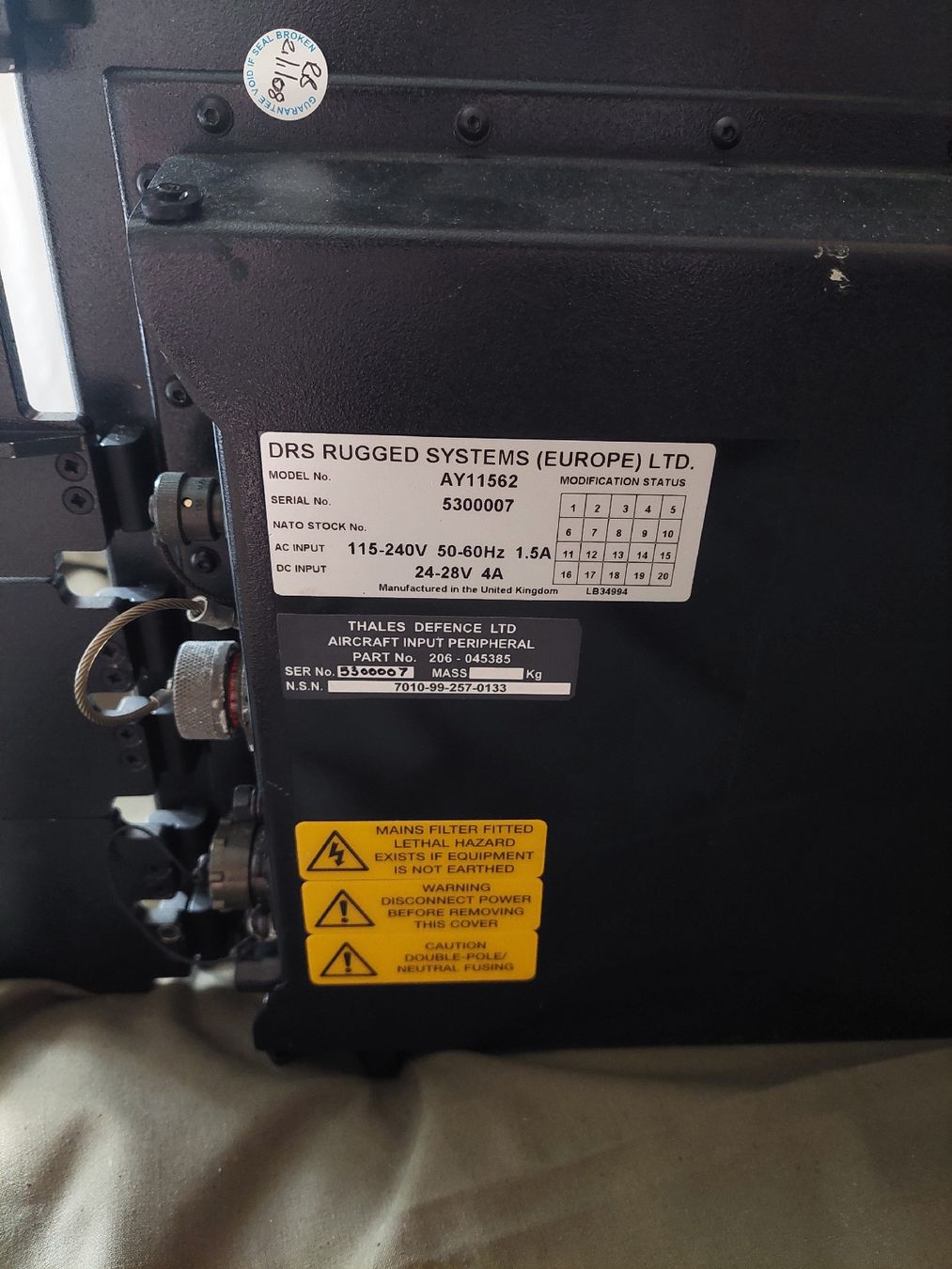 Notebook: Thales DRS militär Computer - Aircraft Input Peripheral – Usato da Meilen venduto da bernhardundbianca 1