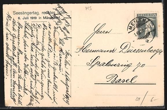 Cartes postales: AK Männedorf, Gesamtansicht, 1919 – D'occasion à Berlin par bartko-reher 1