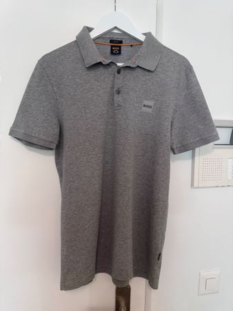 Herren Poloshirt BOSS grau Grösse L Slim Fit