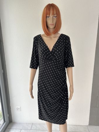 Lauren Ralph Lauren black star print wrap dress size 14