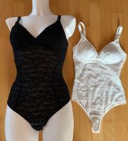 2 Spitzenbodies in weiss und schwarz S / 34/36