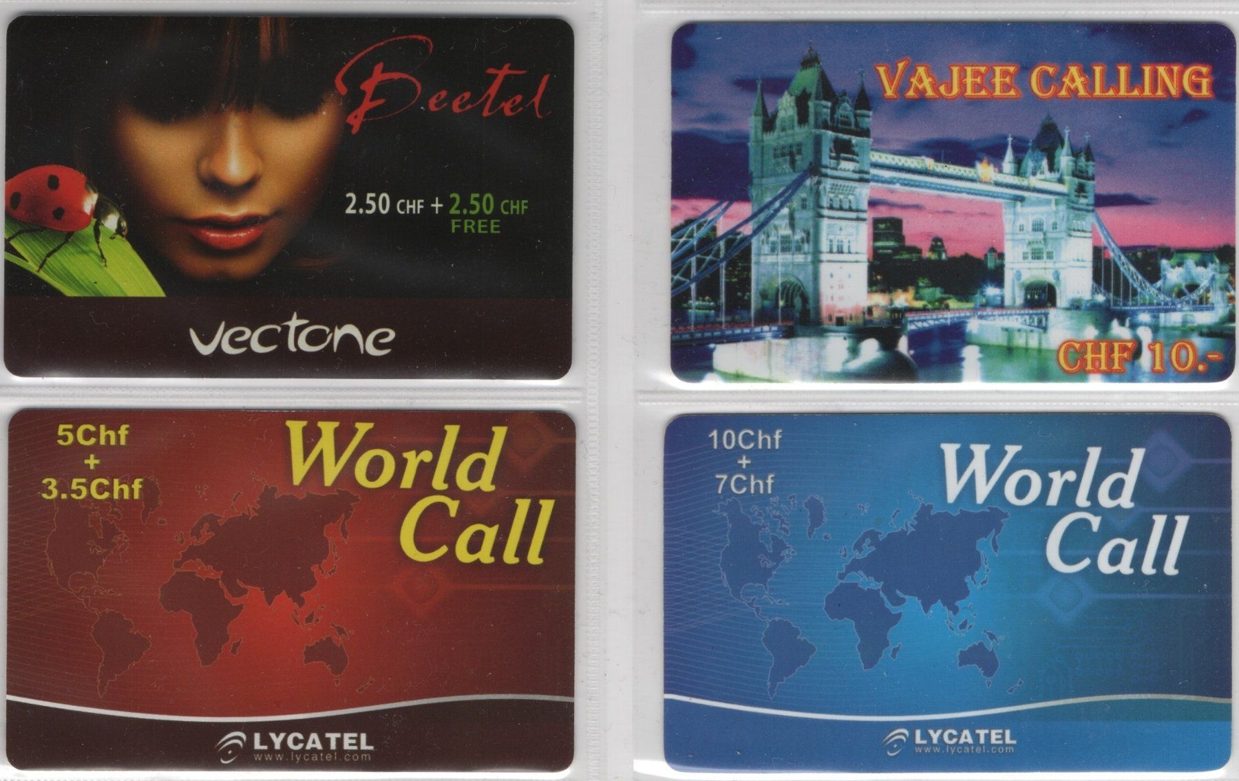 Schede telefoniche: 4 verschiedene Schweizer Prepaid Telefonkarten – Usato da Eglisau venduto da Chperfins